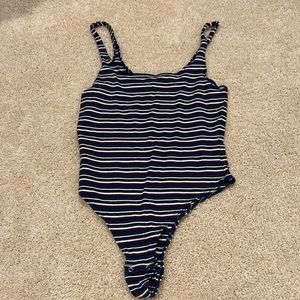 garage striped bodysuit